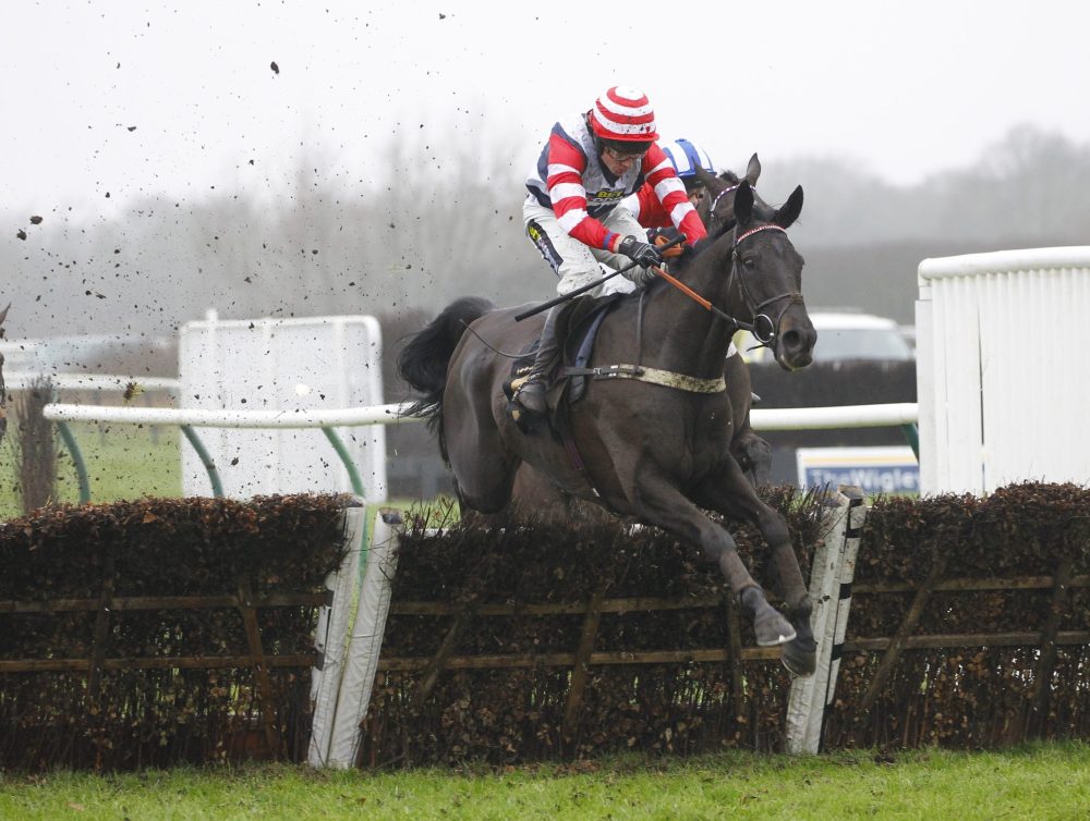 I'm A Lumberjack and Tom Cannon win the Heat Your Home With Alpha Maiden Hurdle at Warwick. 12/12/2024 Pic Steve Davies/Racingmediapics.co.uk